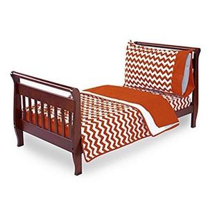 Baby Doll Bedding Chevron Toddler Bedding, Orange